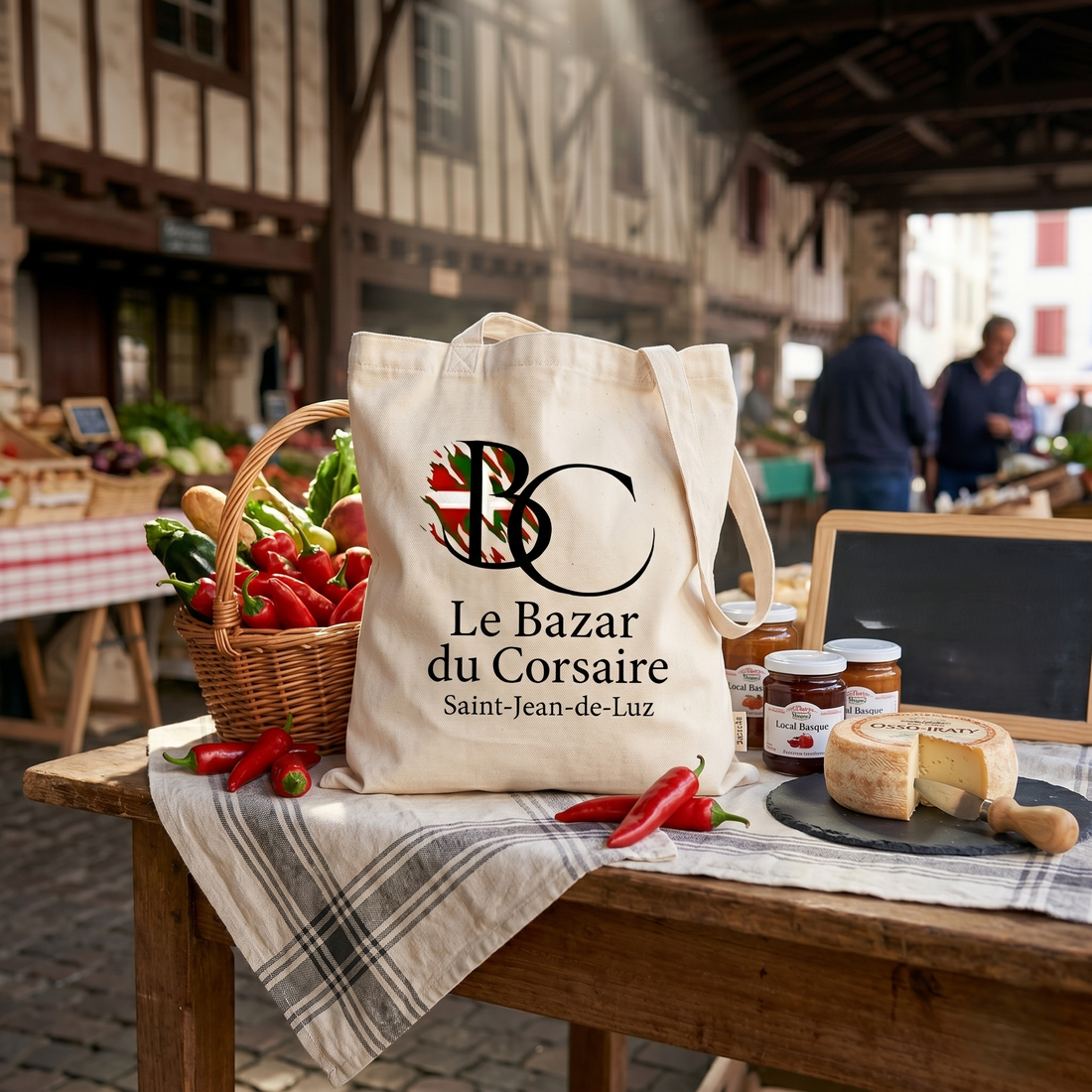 Tote Bag Pays Basque : Souvenir de Saint-Jean-de-Luz Personnalisable