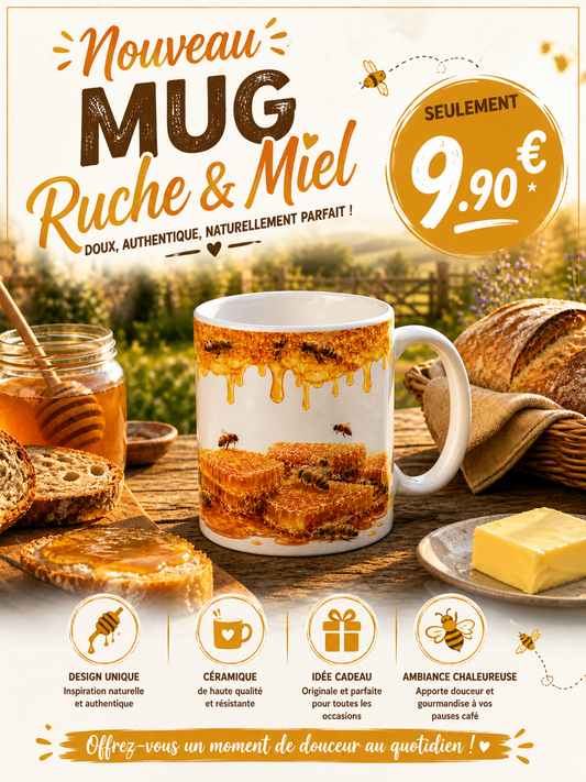 Le mug Abeilles & Miel : quand la douceur de la ruche s'invite dans votre tasse