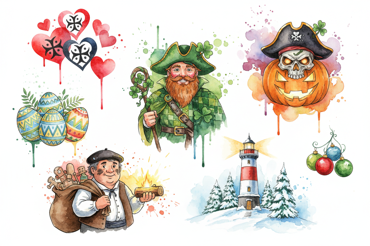 Événements Spéciaux - collage aquarelle