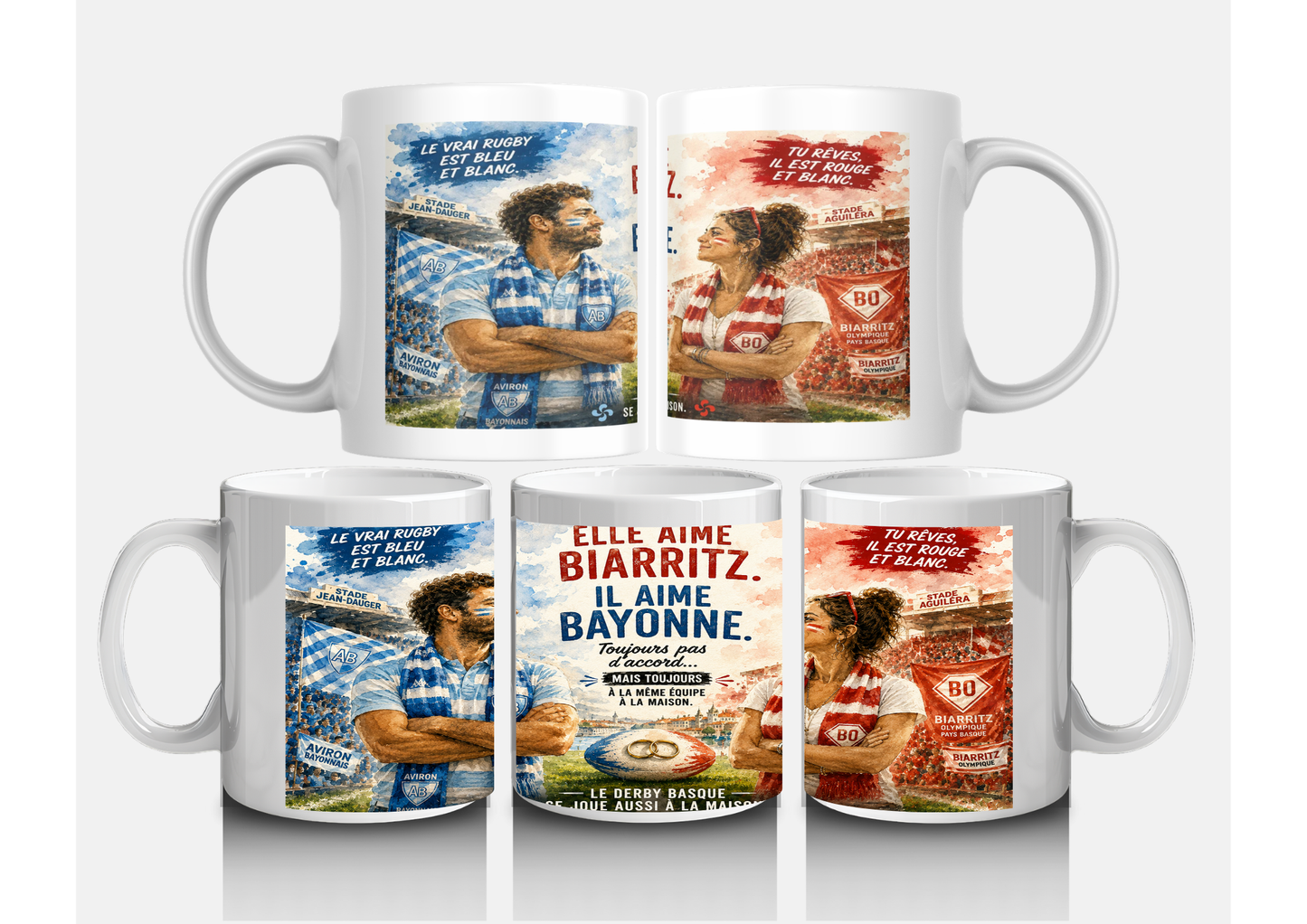 Mug - Derby Basque - Le Match Couple AB & BO