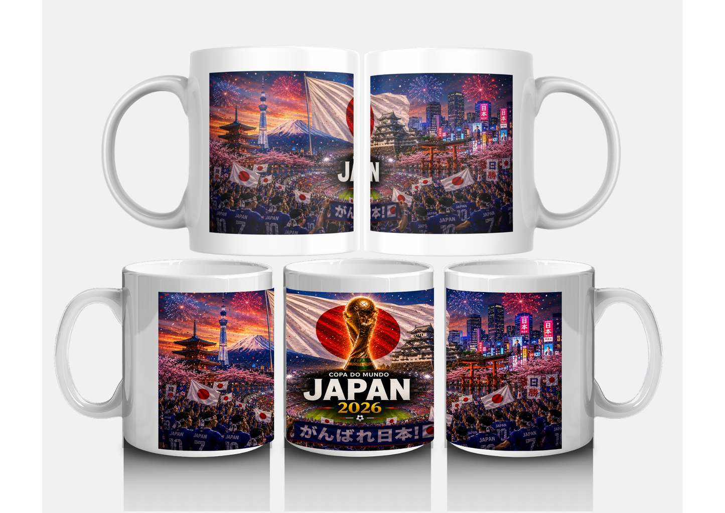 Mug Collector Japon 2026 – Tasse Foot Samouraï Bleu Mont Fuji