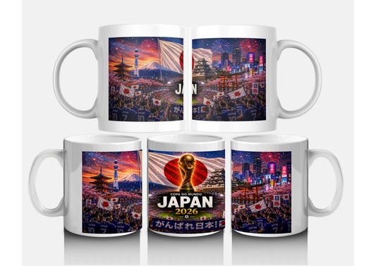 Mug Collector Japon 2026 – Tasse Foot Samouraï Bleu Mont Fuji