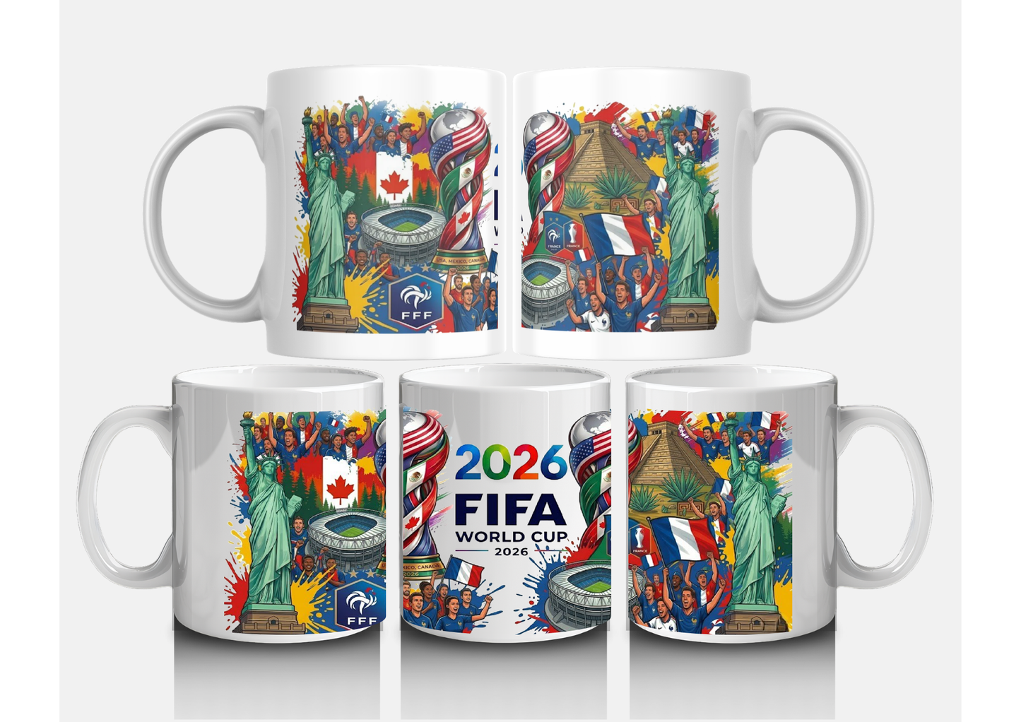 Mug Collector Équipe de France 2026 – Tasse Panoramique Pop-Art Pays Organisateurs