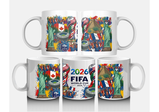 Mug Collector Équipe de France 2026 – Tasse Panoramique Pop-Art Pays Organisateurs
