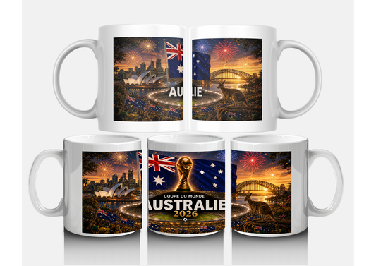 Mug Australie Coupe du Monde 2026 – Tasse Panoramique Supporter Socceroos Foot