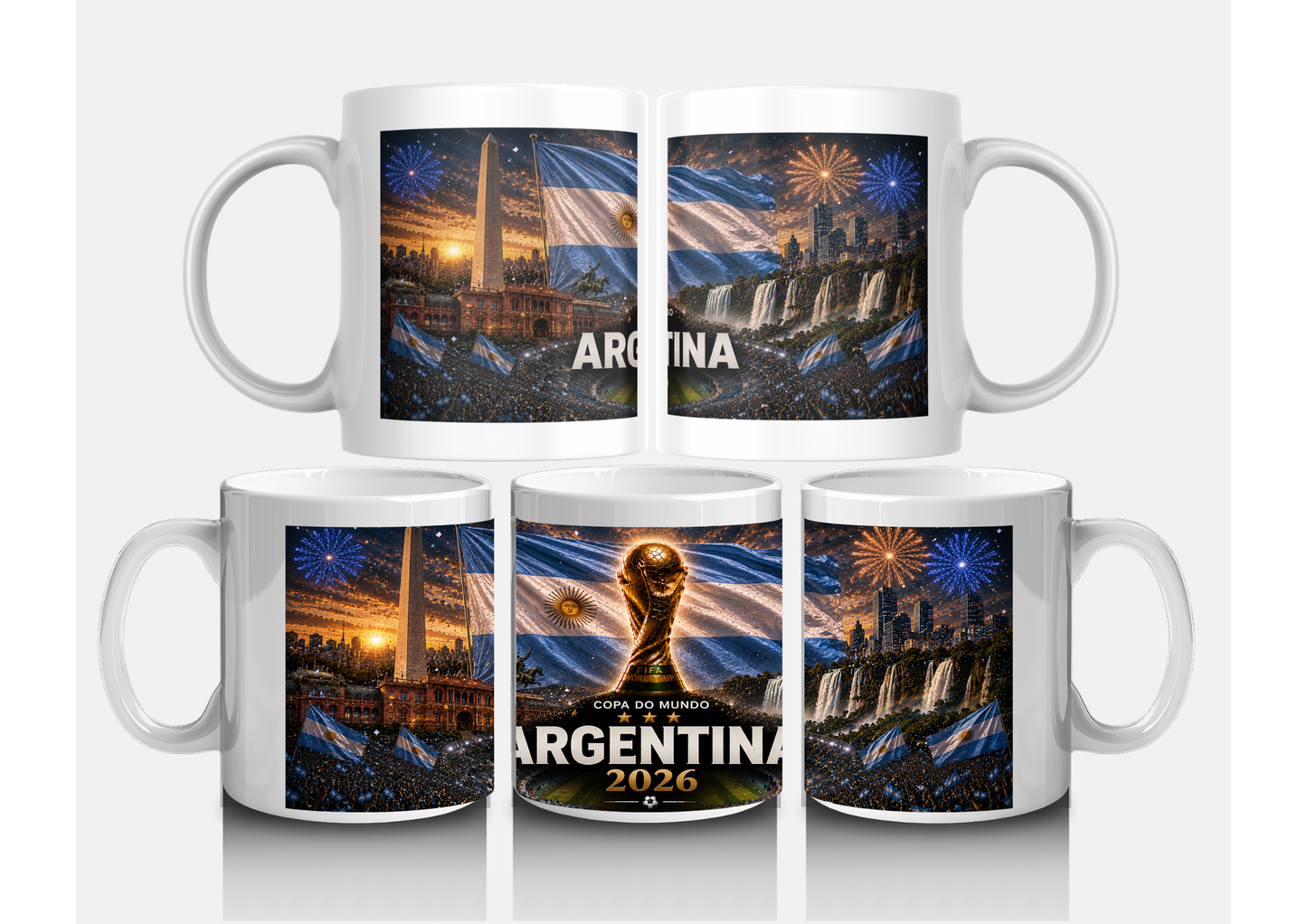 Mug Coupe du Monde Argentine 2026 - Albiceleste 3 Étoiles - Chutes d'Iguazú