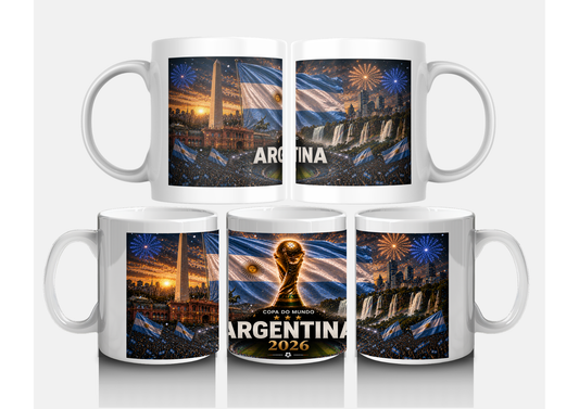 Mug Coupe du Monde Argentine 2026 - Albiceleste 3 Étoiles - Chutes d'Iguazú