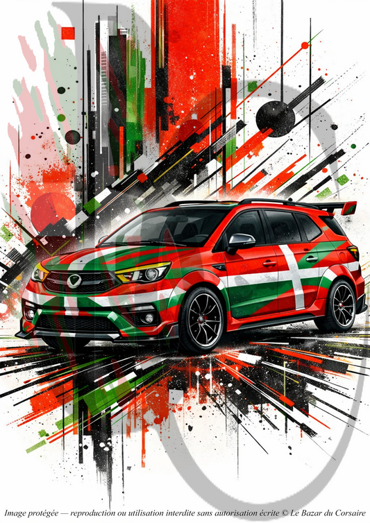 Plaque aluminium décorative – SUV Basque Énergie Graphique