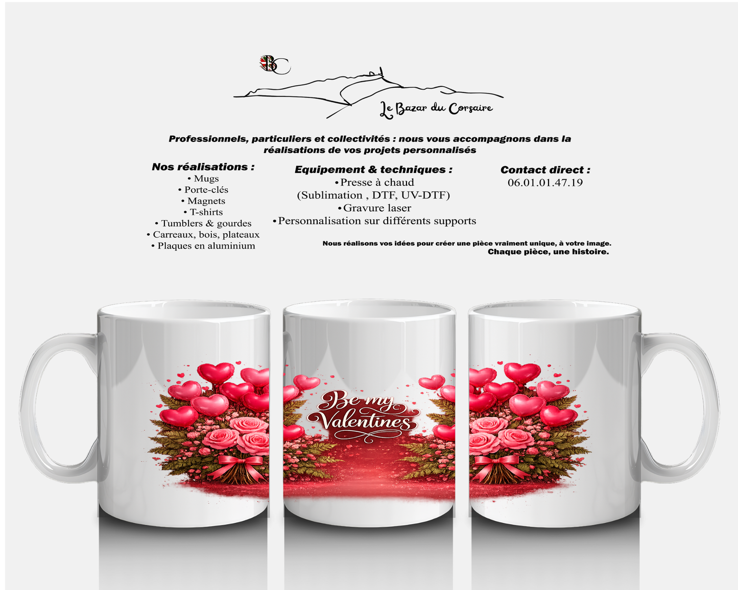 Mug « Be my Valentines » – Édition romantique