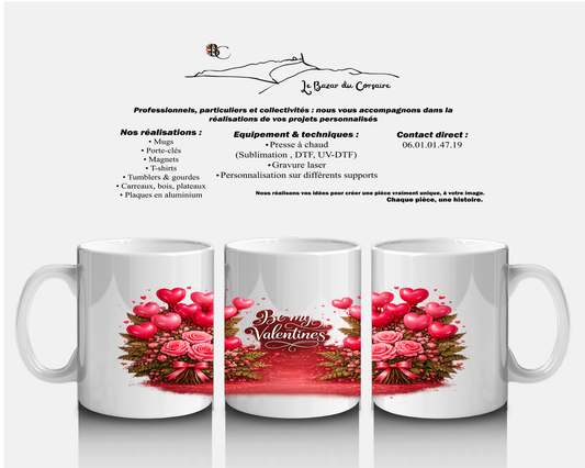 Mug « Be my Valentines » – Édition romantique
