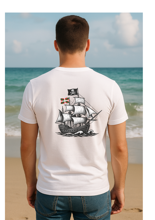T-Shirt Mixte -Toucher Coton – Navire Corsaire