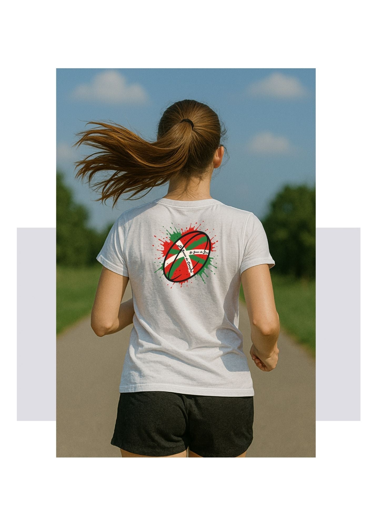 T-Shirt Mixte -Toucher Coton – Ballon Rugby Basque