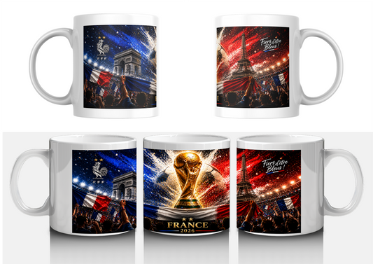 Mug France Coupe du Monde 2026 – Tasse Collector Fiers d'être Bleus Arc de Triomphe