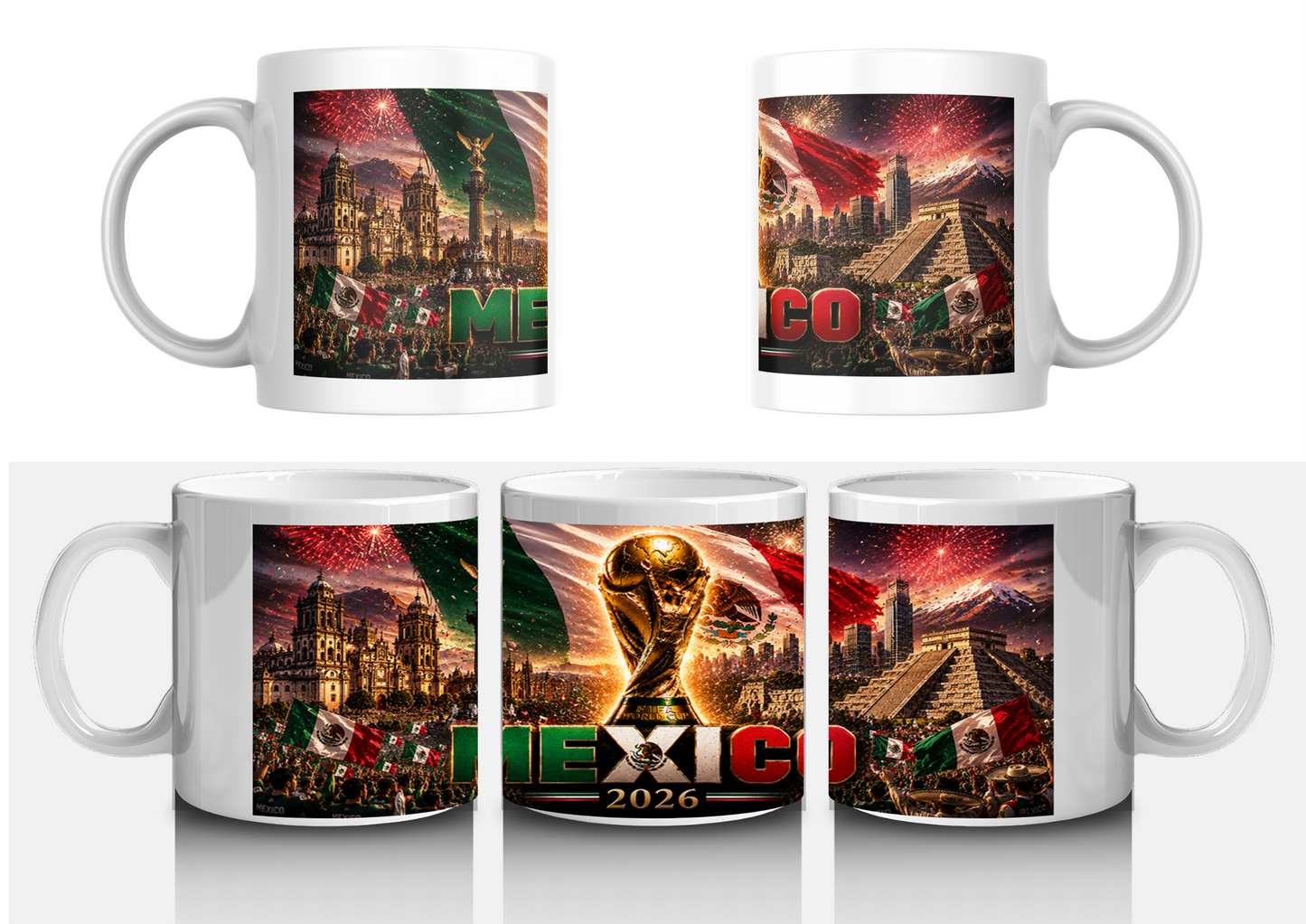 Mug Mexique 2026 – Football Pyramide Maya & Ángel de la Independencia