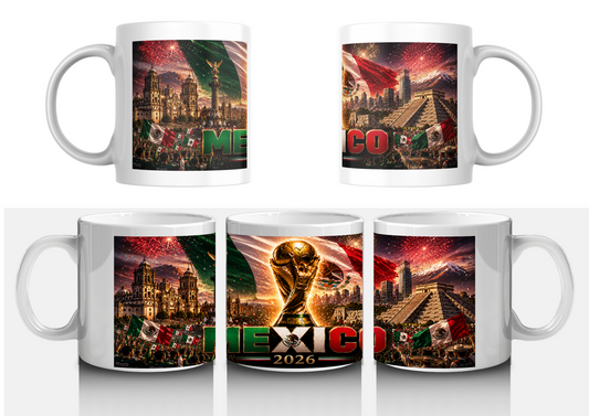 Mug Mexique 2026 – Football Pyramide Maya & Ángel de la Independencia