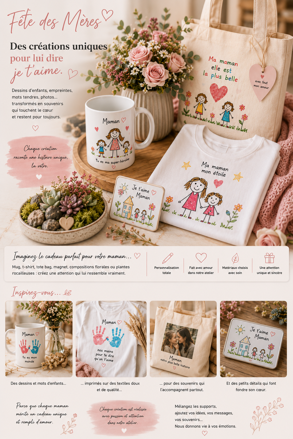 Mug personnalisé Maman & Enfants – Un amour gravé pour toujours