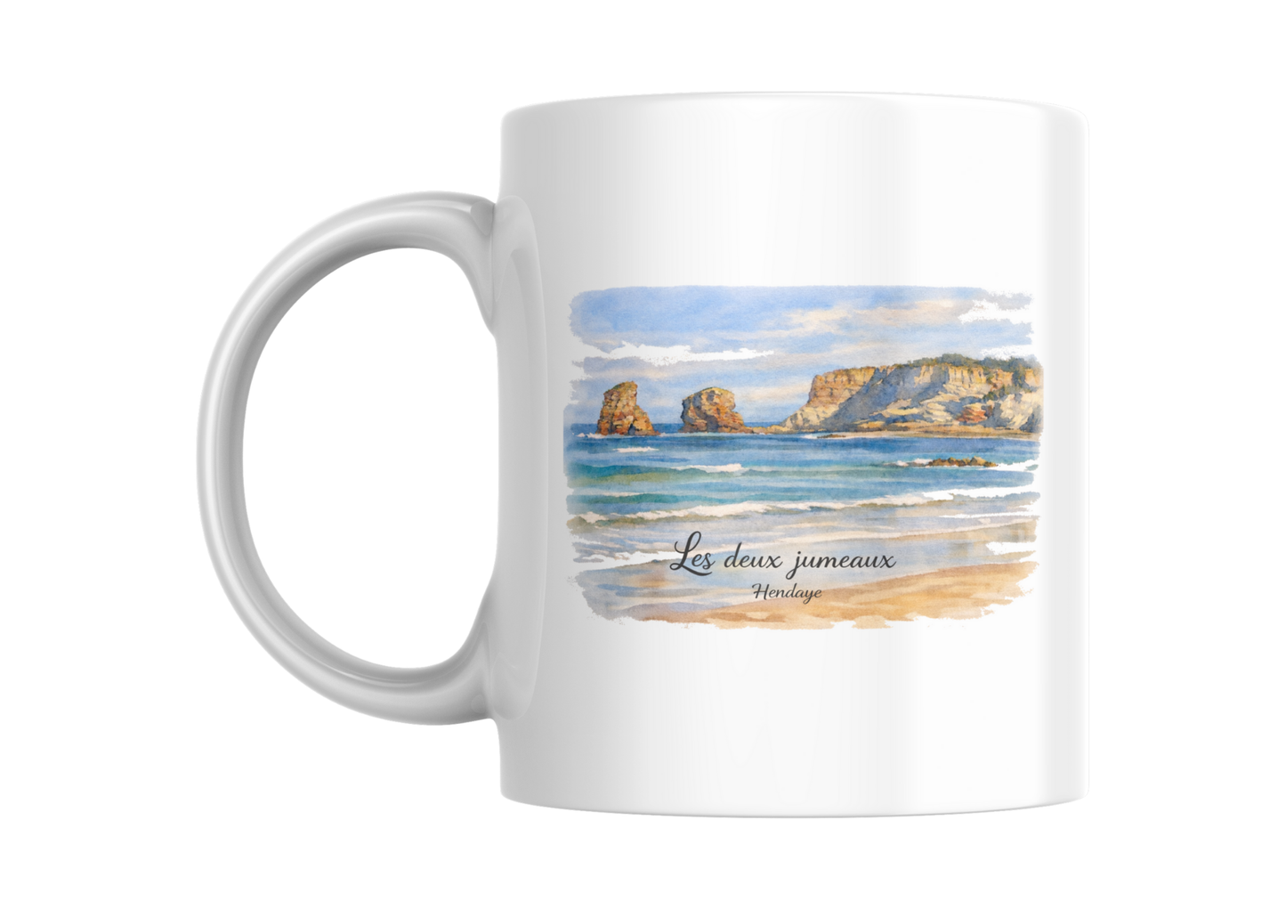 Mug - Les Deux Jumeaux d'Hendaye en Aquarelle | Souvenir du Pays Basque