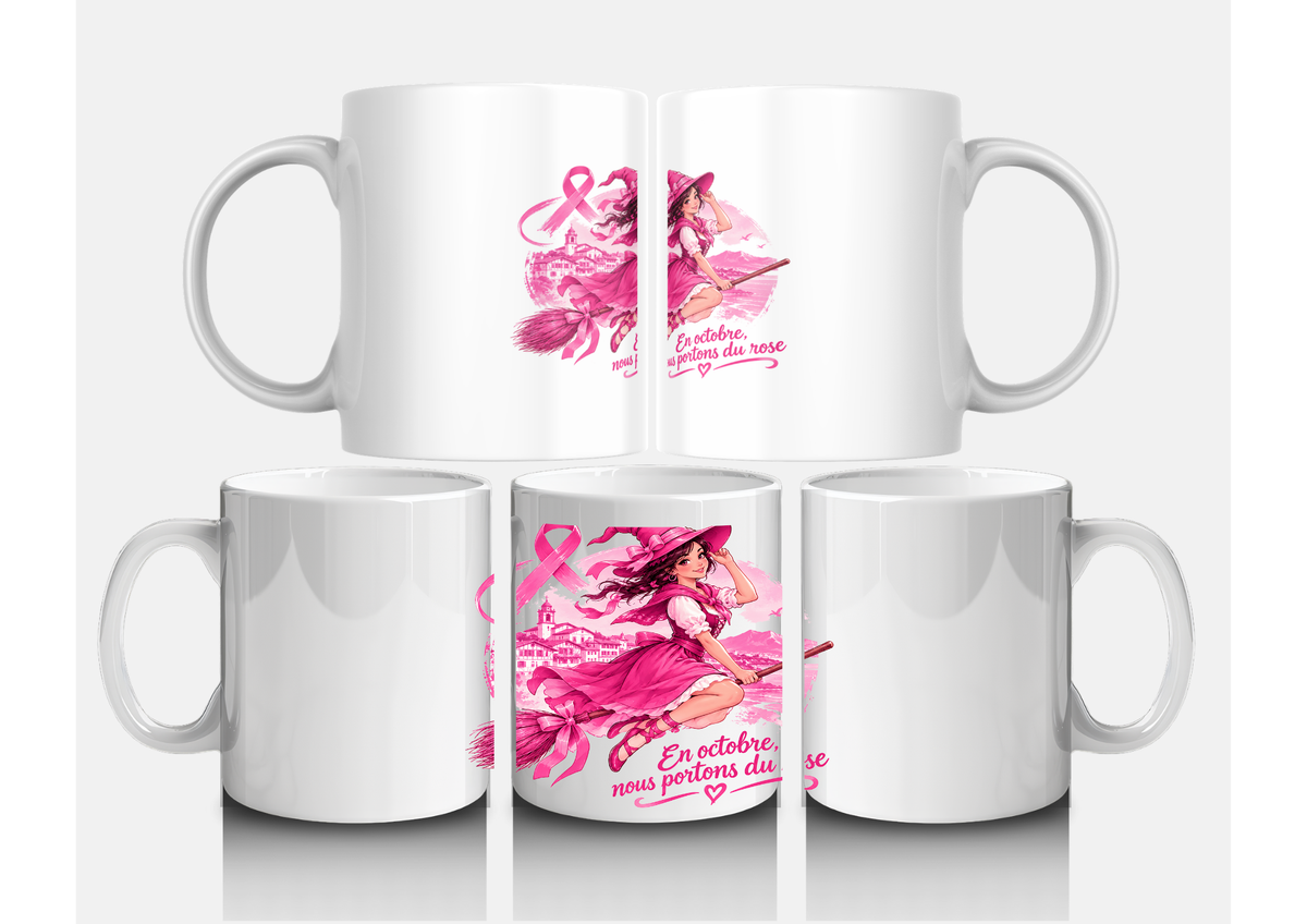 Mug - Octobre Rose – Sorcière Basque Rose