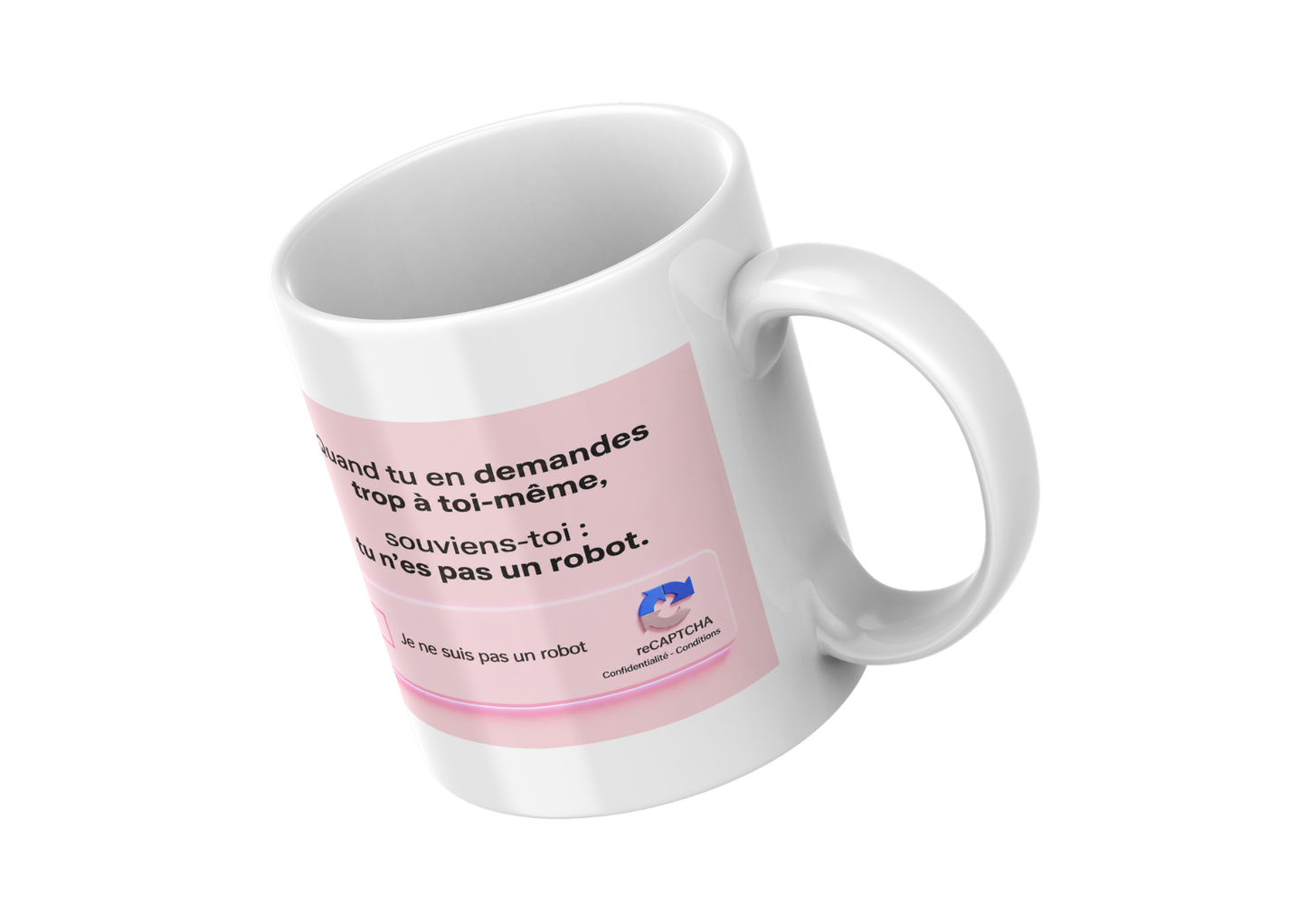 Mug Humour Bureau « Je ne suis pas un robot » - Idée Cadeau Collègue