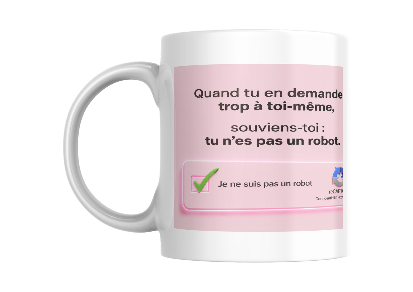 Mug Humour Bureau « Je ne suis pas un robot » - Idée Cadeau Collègue