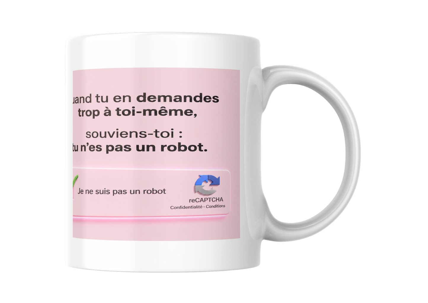 Mug Humour Bureau « Je ne suis pas un robot » - Idée Cadeau Collègue