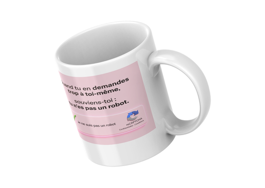 Mug Humour Bureau « Je ne suis pas un robot » - Idée Cadeau Collègue