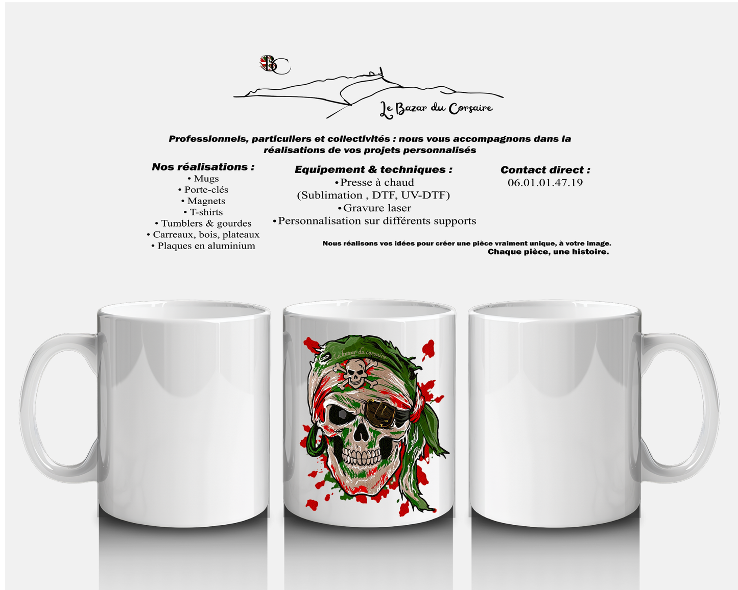 Mug corsaire – Crâne basque