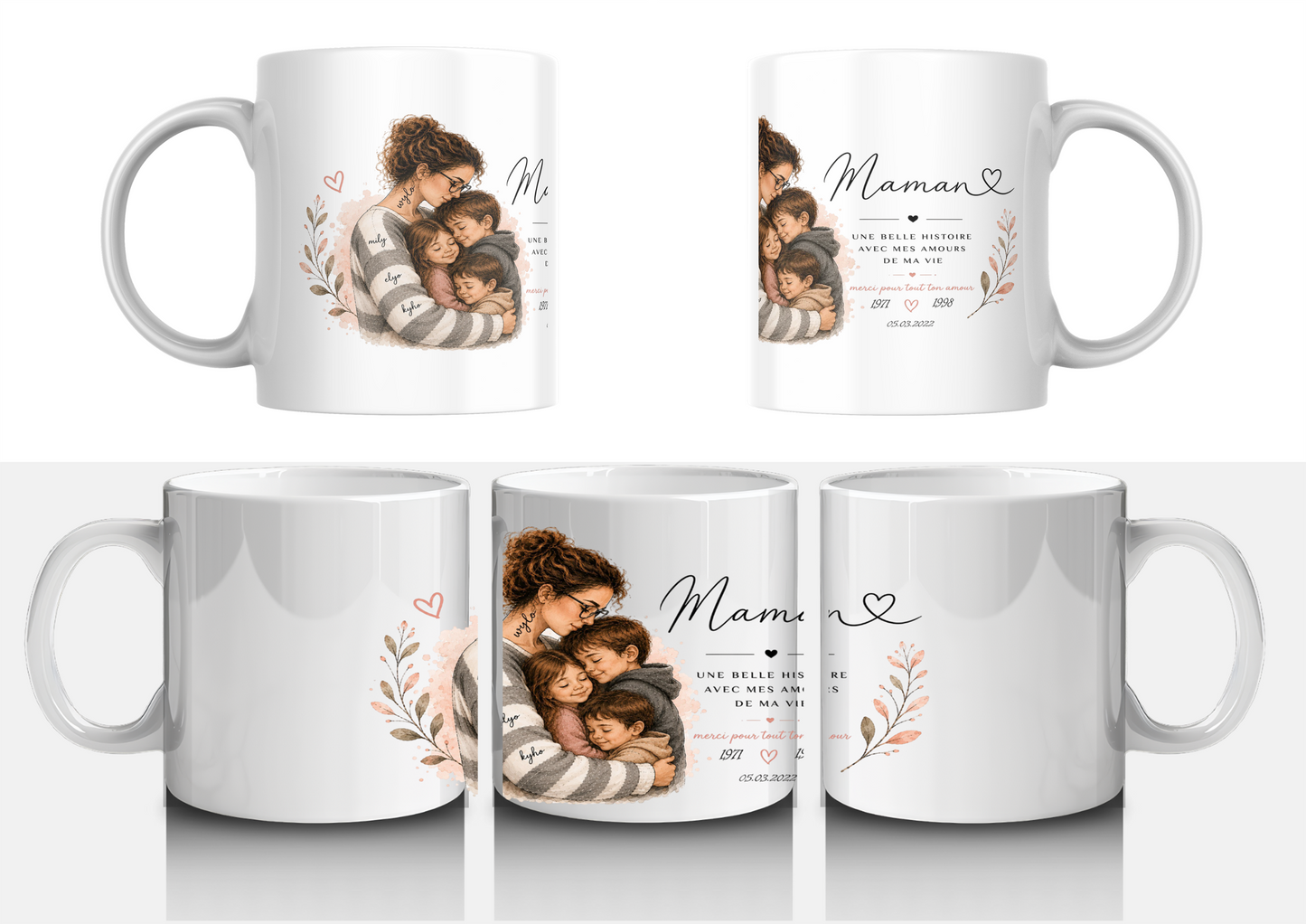 Mug personnalisé Maman & Enfants – Un amour gravé pour toujours