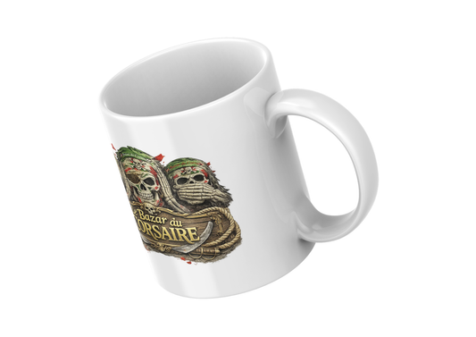 Mug 3 Corsaires Chut J'Apprécie Mon Café | Tasse Humour Pirate | Cadeau Original Amateur de Café