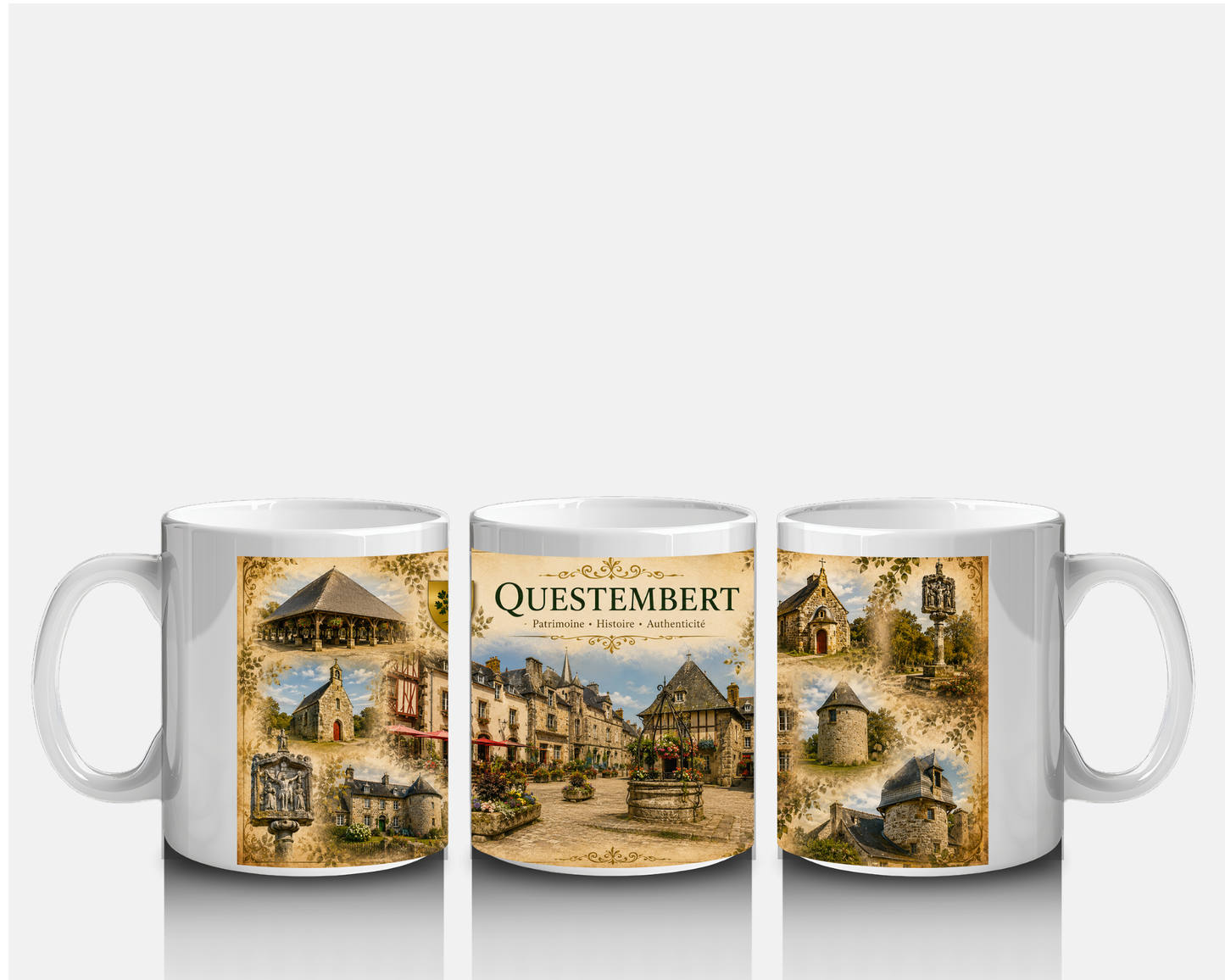Mug Questembert | Tasse Bretagne Vintage | Souvenir Breton | Cadeau Original Patrimoine Historique