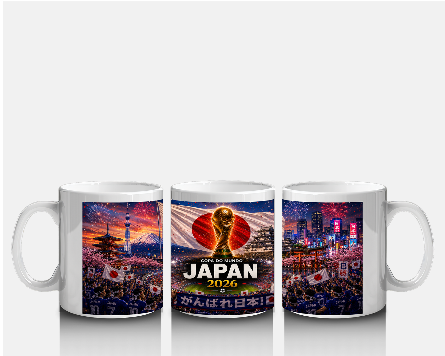 Mug Collector Japon 2026 – Tasse Foot Samouraï Bleu Mont Fuji