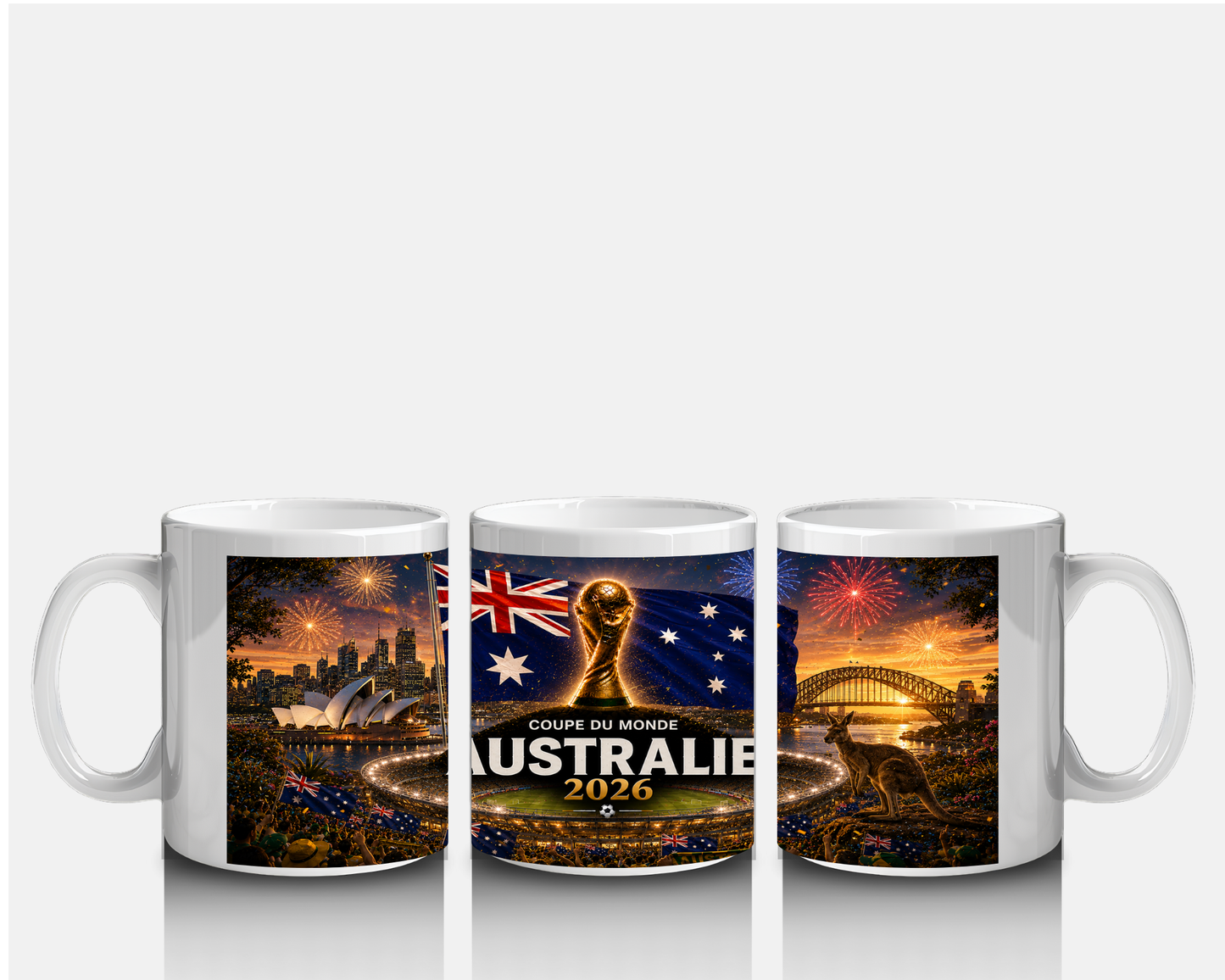 Mug Australie Coupe du Monde 2026 – Tasse Panoramique Supporter Socceroos Foot