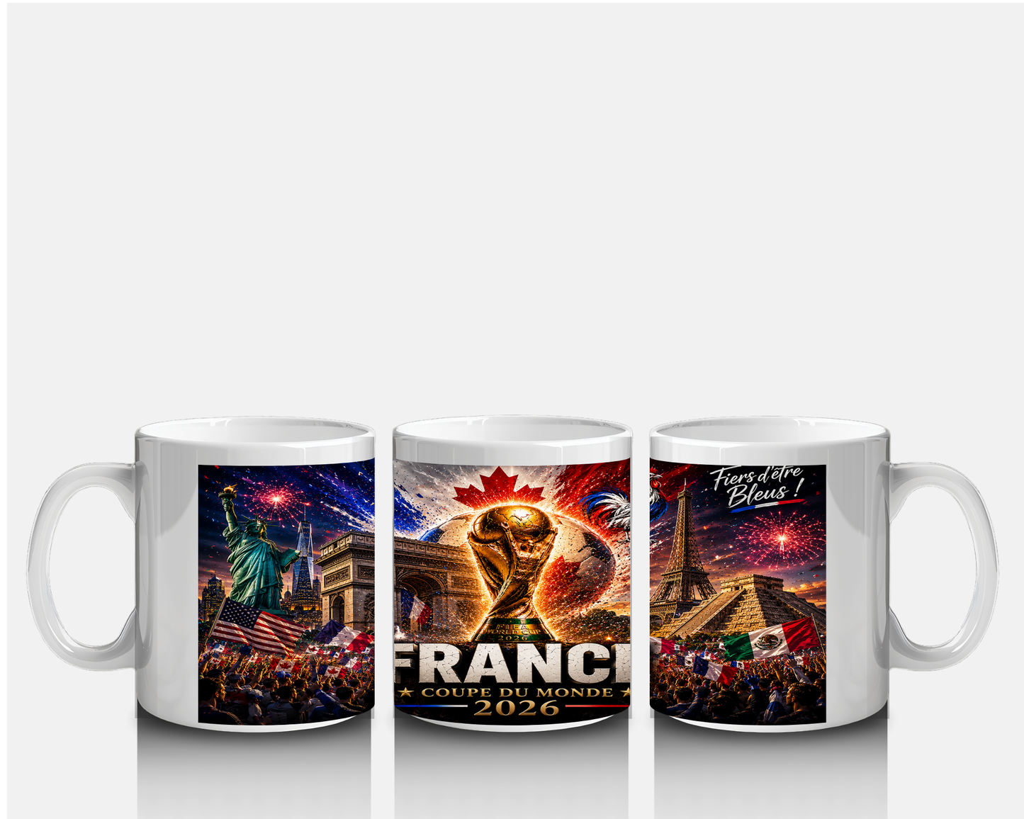 Mug France Coupe du Monde 2026 – Tasse Panoramique Collector USA Canada Mexique Édition Ballon