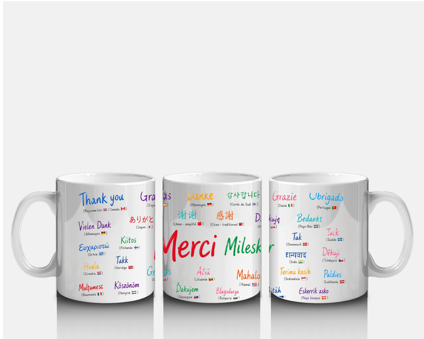Mug Multilingue Panoramique - Un Simple Merci Peut Tout Changer