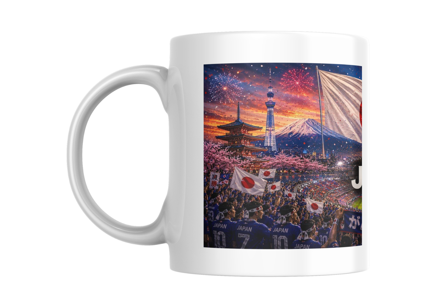Mug Collector Japon 2026 – Tasse Foot Samouraï Bleu Mont Fuji