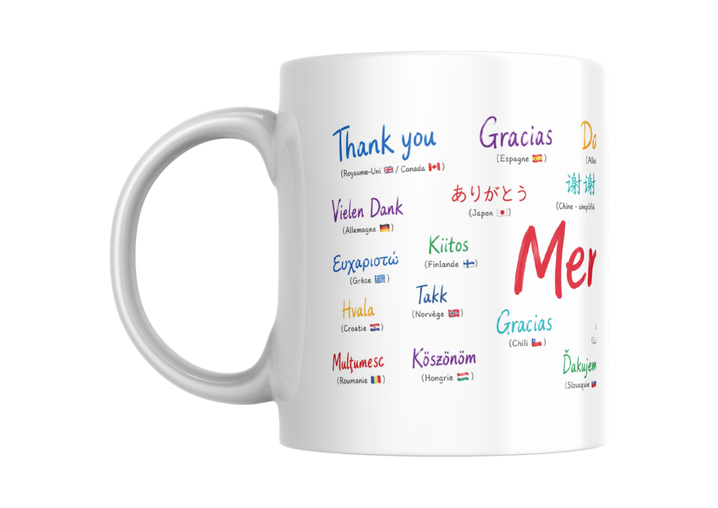 Mug Multilingue Panoramique - Un Simple Merci Peut Tout Changer