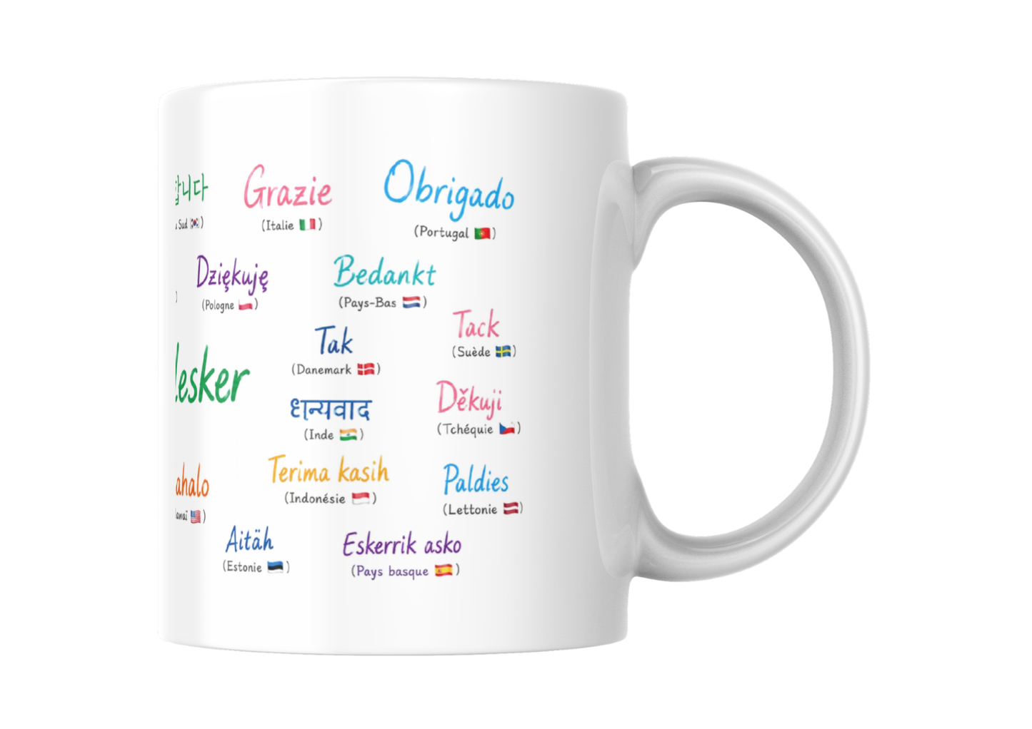 Mug Multilingue Panoramique - Un Simple Merci Peut Tout Changer