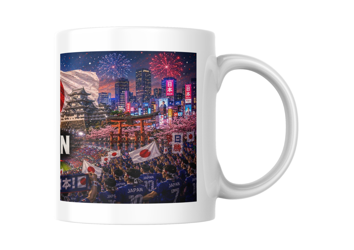 Mug Collector Japon 2026 – Tasse Foot Samouraï Bleu Mont Fuji