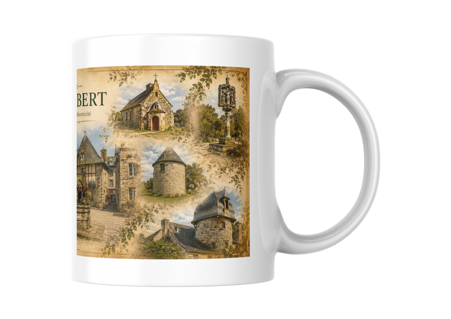 Mug Questembert | Tasse Bretagne Vintage | Souvenir Breton | Cadeau Original Patrimoine Historique
