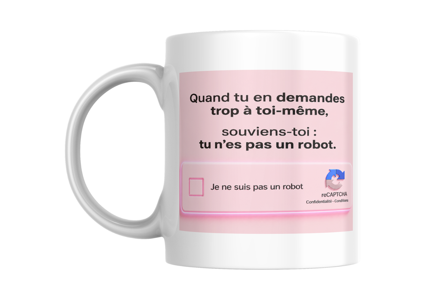 Mug Humour Bureau « Je ne suis pas un robot » - Idée Cadeau Collègue