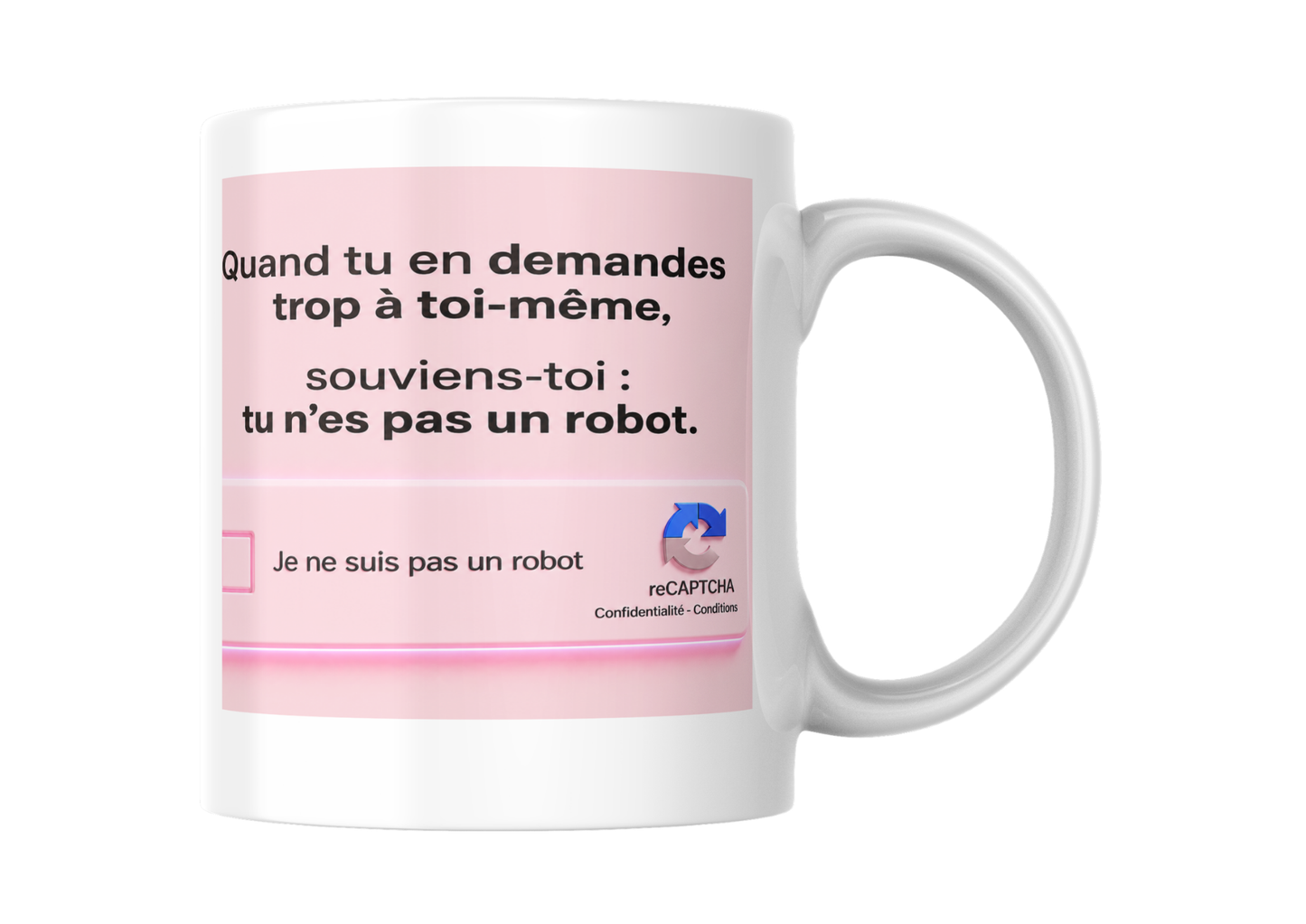 Mug Humour Bureau « Je ne suis pas un robot » - Idée Cadeau Collègue