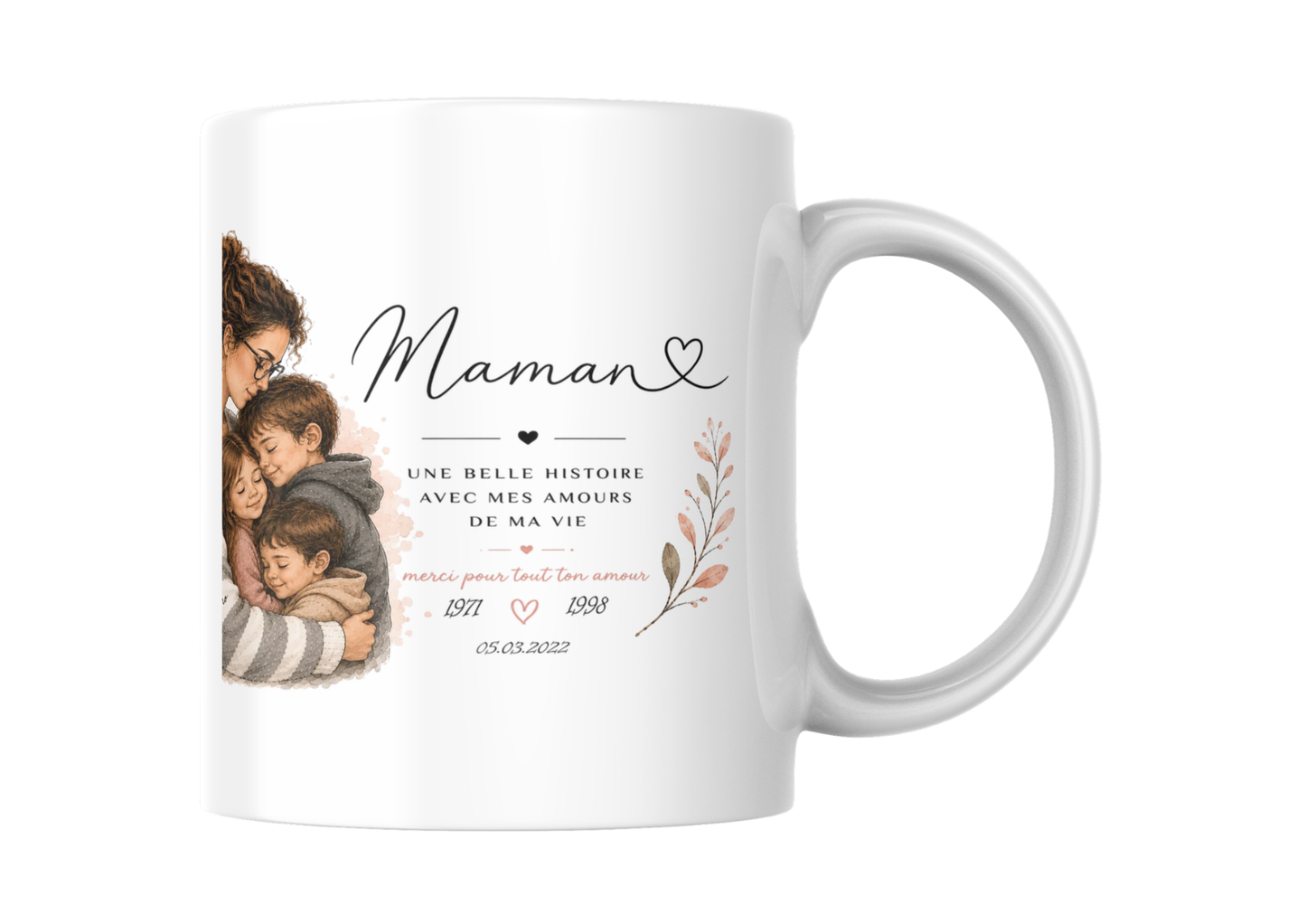 Mug personnalisé Maman & Enfants – Un amour gravé pour toujours