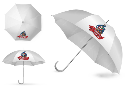 Parapluie Blanc – Design Pirate Corsaire Basque