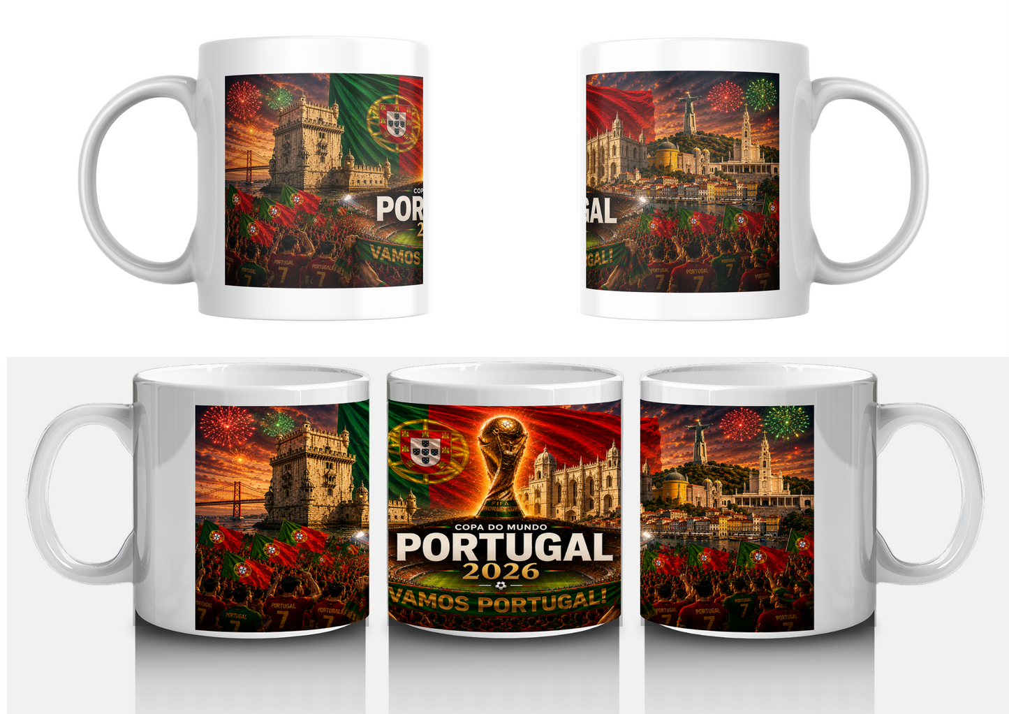 Mug Portugal Coupe du Monde 2026 – Tasse Supporters Vamos Portugal