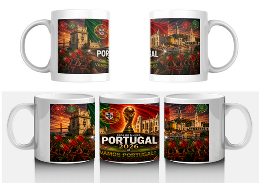 Mug Portugal Coupe du Monde 2026 – Tasse Supporters Vamos Portugal